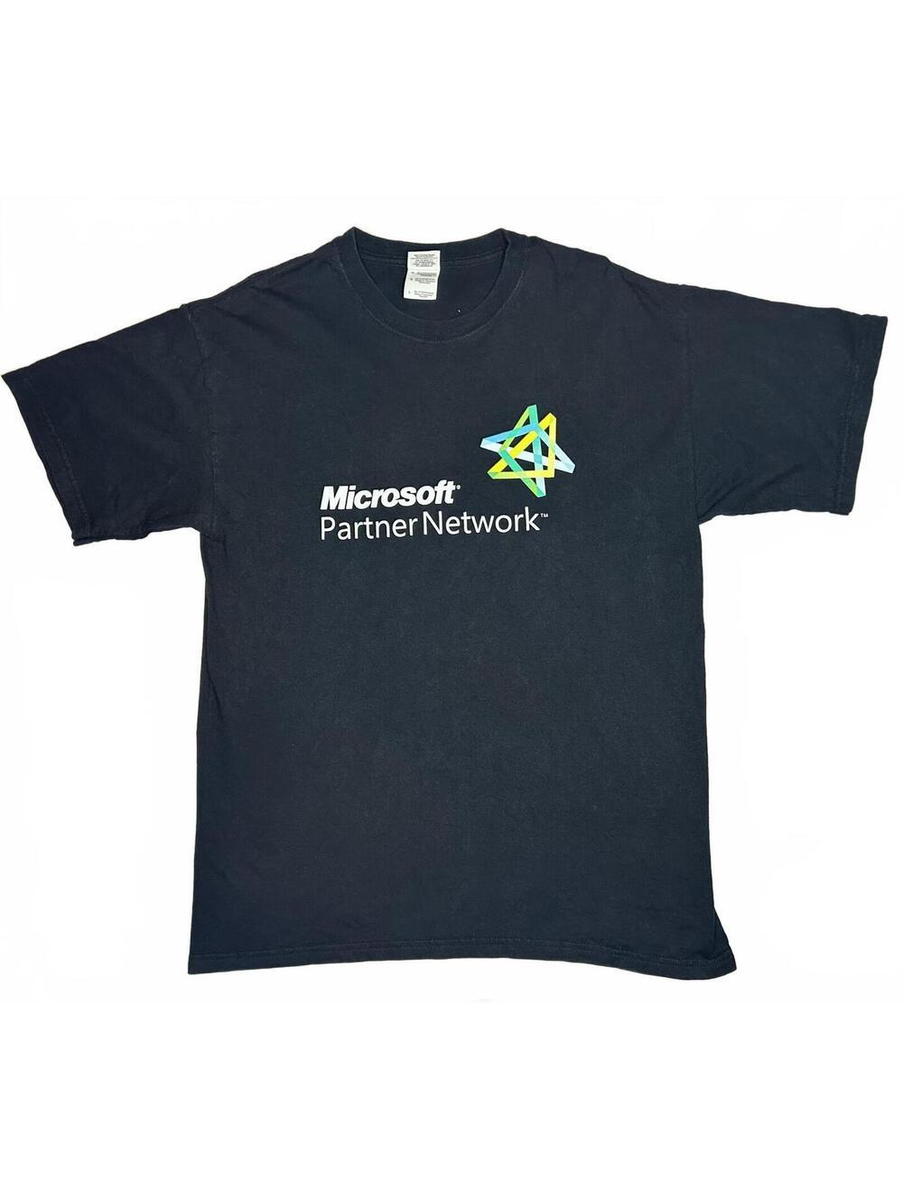 Vintage Microsoft Partner Network Black Shirt Mens Large